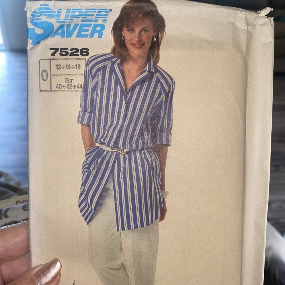 Vintage 1986 Simplicity 7526 Sewing Pattern Shirt Pants Uncut Size 12 14 16